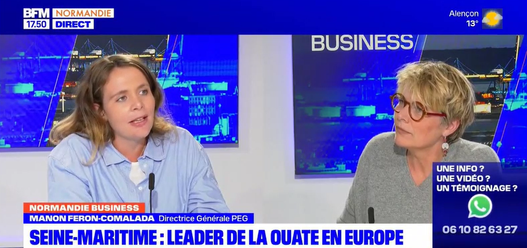 Manon FERON - COMALADA sur BFM NORMANDIE ! Découvrez notre passage remarqué sur NORMANDIE BUSINESS, où nous avons partagé notre parcours, notre engagement envers le recyclage et notre identité profondément ancrée. 👏 Notre attachement à la région et la fierté de l'expertise de notre équipe ont également été mis en avant. #PegGroupe #BFMNormandie #Recyclage